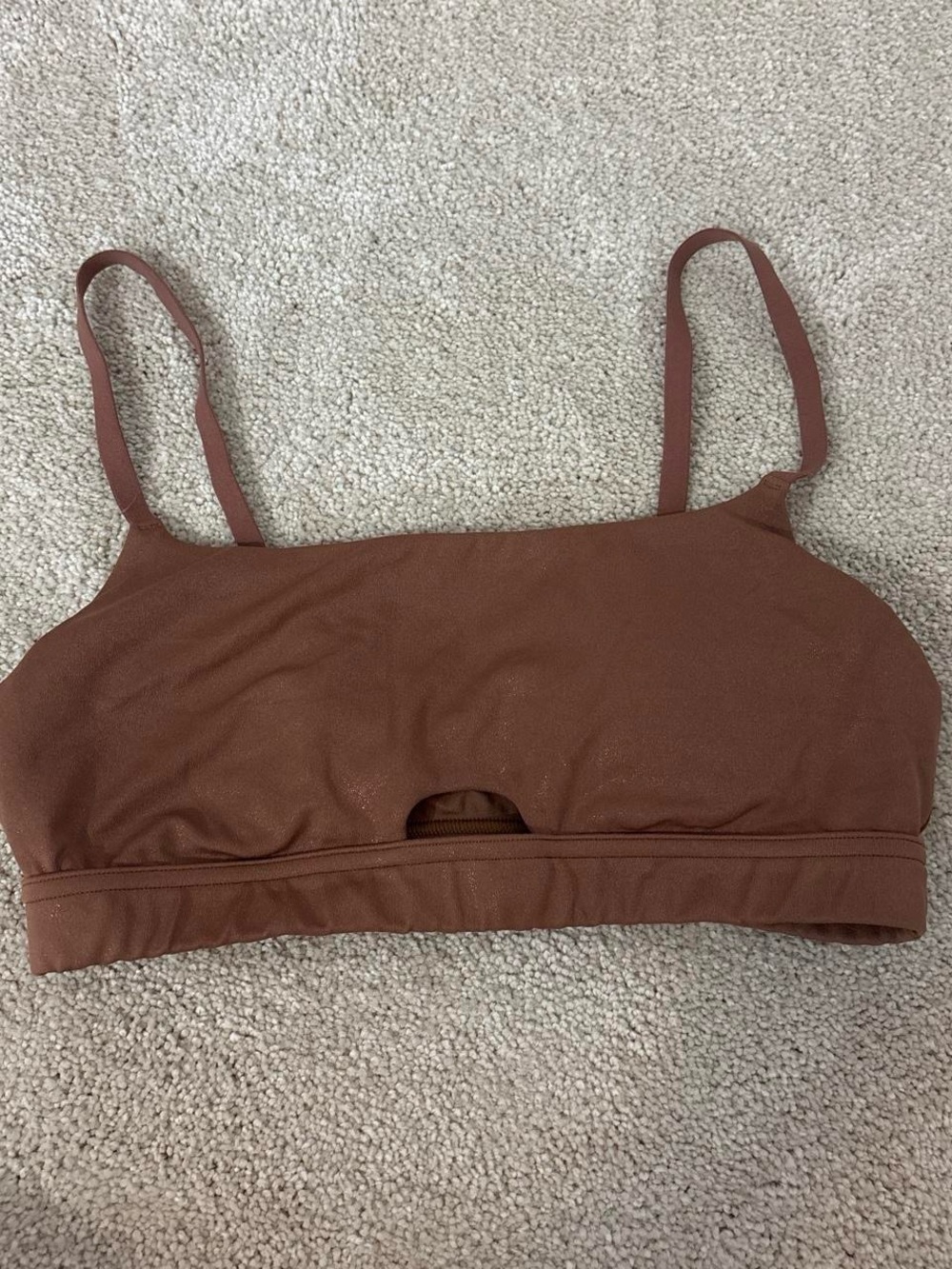 aerie Rust Brown Cropped Bralette with Keyhole Front